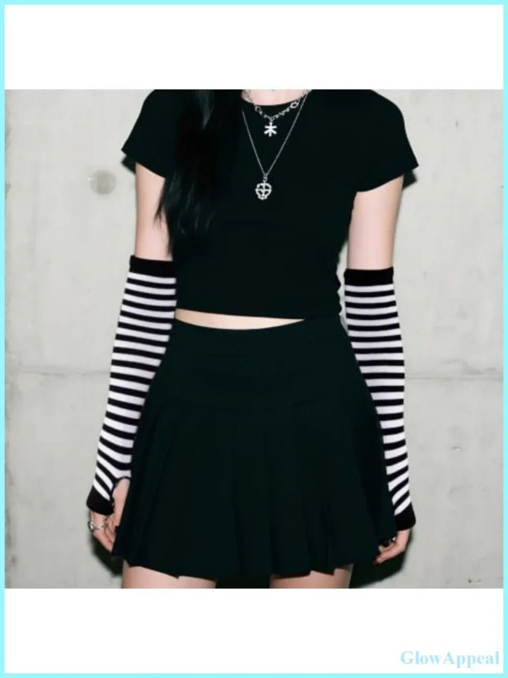 Fingerless Long Sleeve Arm Warmers Gothic Y2K Kawaii Stretchy Knit Gloves